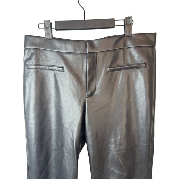 Zara Large Faux Leather Black Pants Wide Leg - Picture 7 of 16